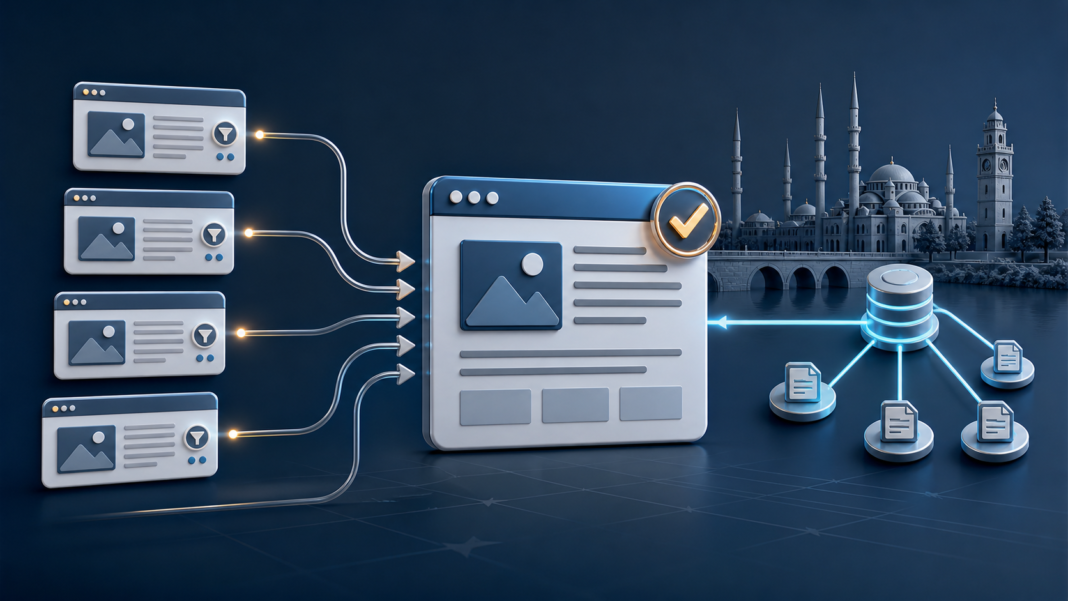 Adana odaklı bir web sitesinde farklı URL parametrelerinin tek kanonik sayfada toplandığını gösteren kapak görseli